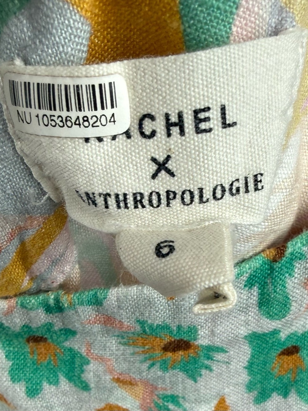 Kachel x Anthropologie Floral Linen Tie Strap Midi Dress Women’s Size 6 - Picture 7 of 8